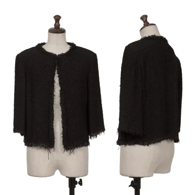 SONIA RYKIEL Pile Fringe 3/4 Sleeve Jacket