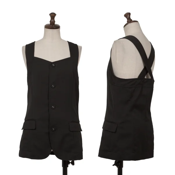 tricot COMME des GARCONS Poly Cross Shoulder Sleeveless Jacket Black S K-161923_001