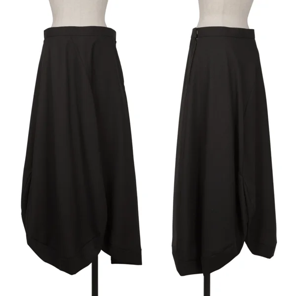 noir kei ninomiya Round Hem Wool Skirt Black S K-161930_001