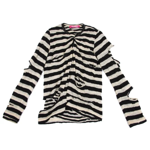 JUNYA WATANABE MAN PINK COMME des GARCONS Stripe Layered Knit Top K-161931_002