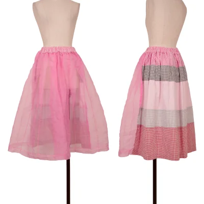 tricot COMME des GARCONS Switching Gingham Seersucker Skirt