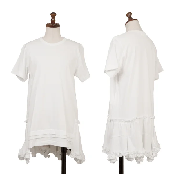 COMME des GARCONS Ruffled Hem Design short Sleeves T-shirt White S K-161938_001