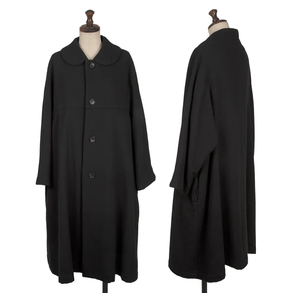 COMME des GARCONS Wool Blend Faux Round Collar Coat Black S K-161940_001