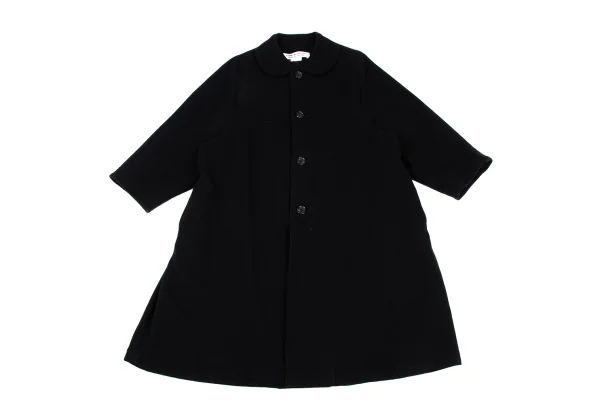 COMME des GARCONS Wool Blend Faux Round Collar Coat K-161940_002