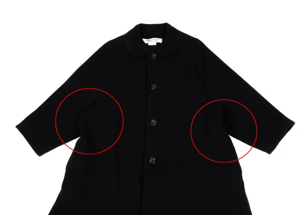 COMME des GARCONS Wool Blend Faux Round Collar Coat K-161940_003