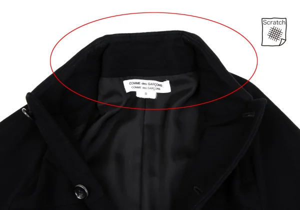 COMME des GARCONS Wool Blend Faux Round Collar Coat K-161940_007