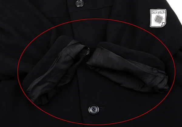 COMME des GARCONS Wool Blend Faux Round Collar Coat K-161940_011