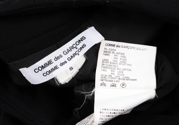 COMME des GARCONS Wool Blend Faux Round Collar Coat K-161940_019