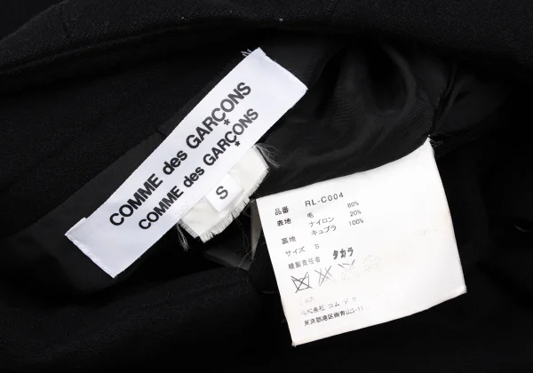 COMME des GARCONS Wool Blend Faux Round Collar Coat K-161940_020