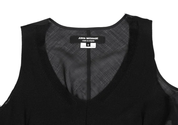 JUNYA WATANABE COMME des GARCONS Switching Design Drape Tank Top K-161941_003