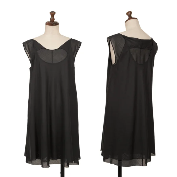 JUNYA WATANABE Wool Blend Cut-off Layered Sleeveless Blouse Black S K-161943_001