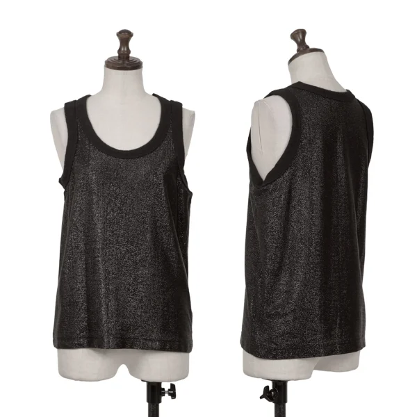 JUNYA WATANABE COMME des GARCONS Lame Rib Switching Tank Top Black S K-161948_001