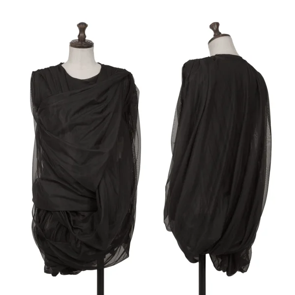 JUNYA WATANABE Mesh Layered Design Deformation Top Black M K-161950_001