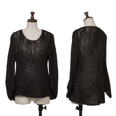 COMME des GARCONS Nylon Mesh 3/4 Sleeve Knit Top