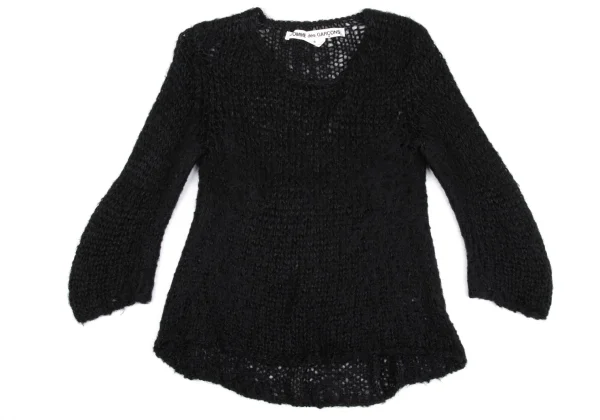 COMME des GARCONS Nylon Mesh 3/4 Sleeve Knit Top K-161953_002