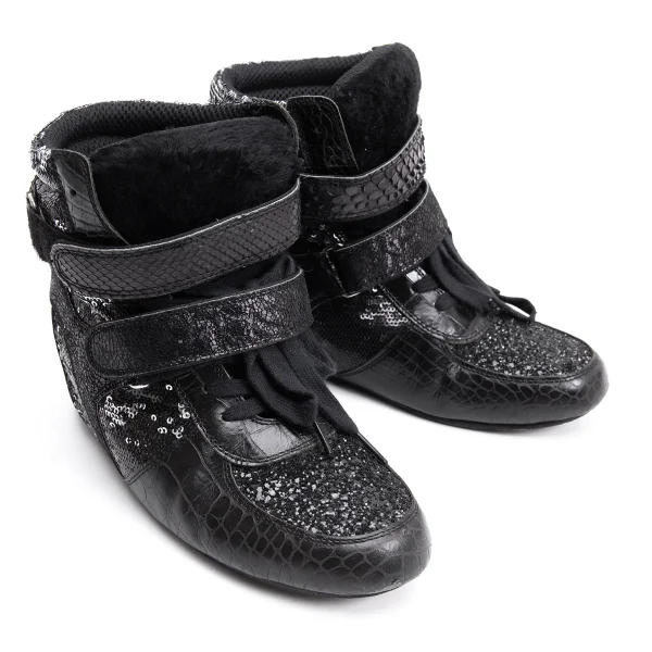 JUNYA WATANABE COMME des GARCONS Sequins Leather Shoes Black S (US About5) K-161963_001