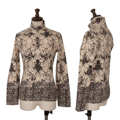 ISSEY MIYAKE Damask-patterned High-neck Top