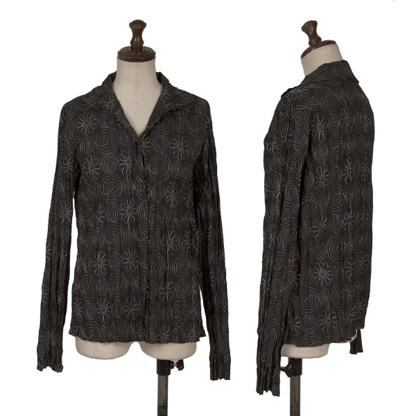 ISSEY MIYAKE FETE Symbol Stitch Pleats Shirt Black 3 K-161968_001