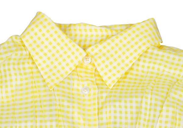 PLEATS PLEASE Wrinkled Pleats Check Long Sleeve Shirt K-161970_004