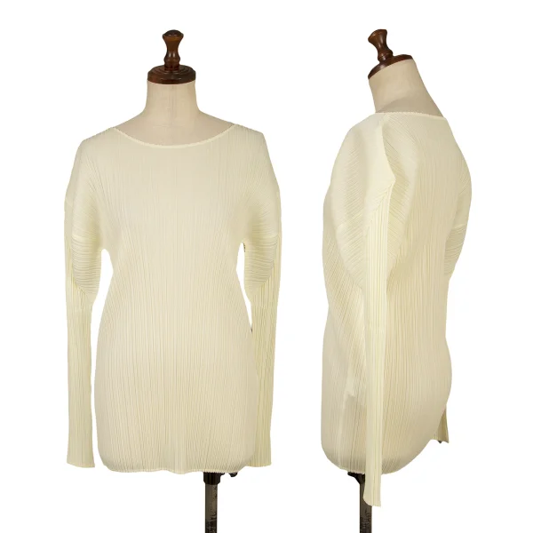 PLEATS PLEASE Crew Neck T-shirt Cream 3 K-161972_001