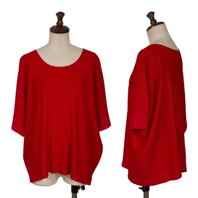 PLEATS PLEASE Dolman Short Sleeve Wide T-shirt