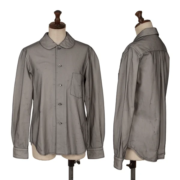 COMME des GARCONS Chiffon Layered Round Collar Shirt Black,White XS K-161982_001