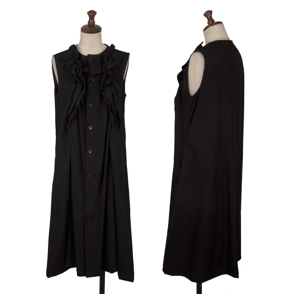 tricot COMME des GARCONS Out-seam Frill Design Sleeveless Dress Navy M K-161985_001