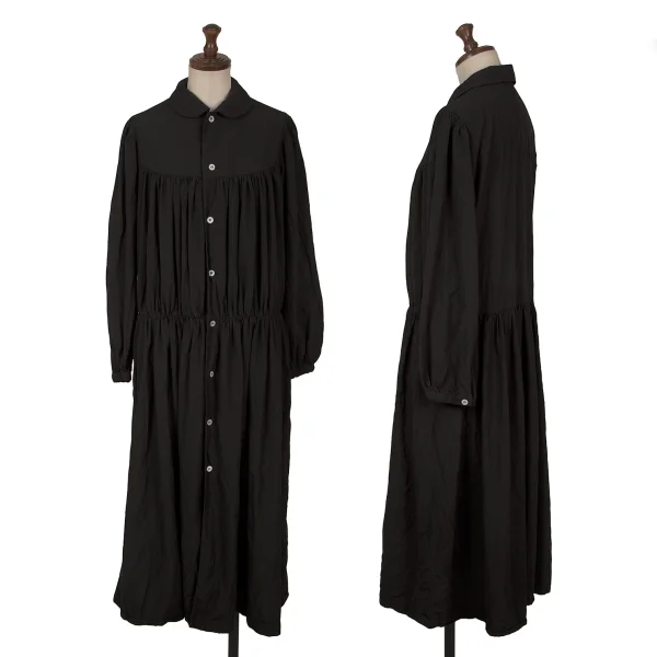 COMME des GARCONS Poly Gather Switching Shirt Dress Black M K-161986_001