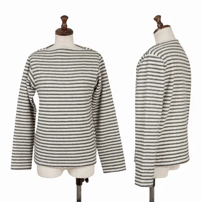 COMME des GARCONS Boat-neck Pile Striped Top