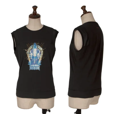 VIVIENNETAM Printed Sequin Decoration Sleeveless Top