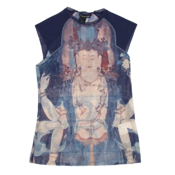 VIVIENNETAM Printed Mesh Sleeveless Top K-161992_002