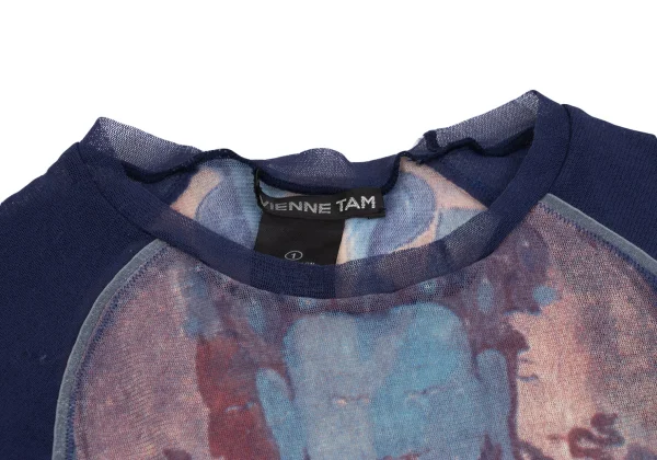 VIVIENNETAM Printed Mesh Sleeveless Top K-161992_006