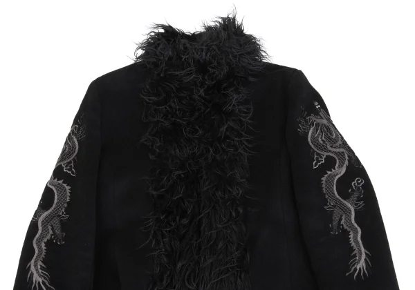 VIVIENNETAM Dragon Embroidery Faux Fur Trim Jacket K-161996_003