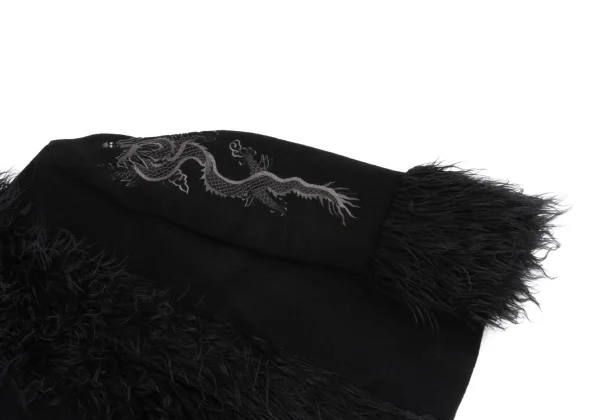 VIVIENNETAM Dragon Embroidery Faux Fur Trim Jacket K-161996_005