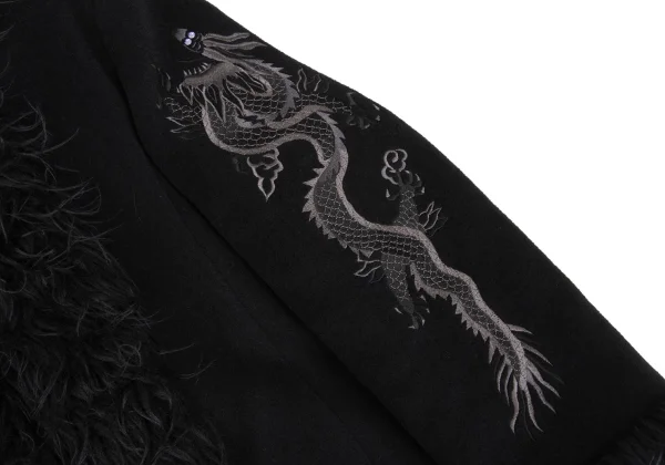VIVIENNETAM Dragon Embroidery Faux Fur Trim Jacket K-161996_006