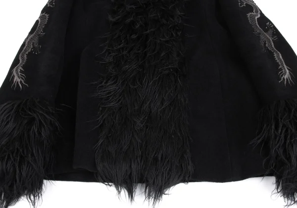 VIVIENNETAM Dragon Embroidery Faux Fur Trim Jacket K-161996_008