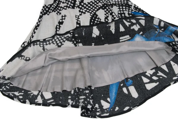 Y's Wool Patterned Asymmetrical Skirt K-161997_011
