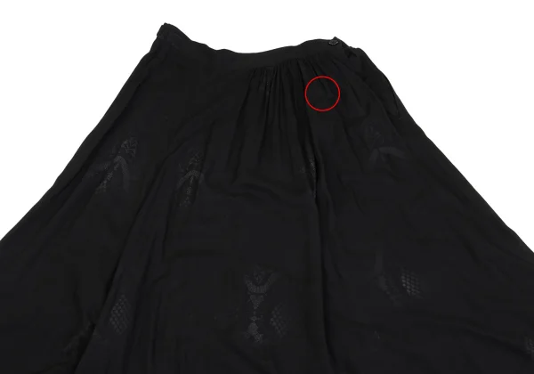 Yohji Yamamoto NOIR Rayon Faded Print Asymmetrical Pants K-161999_003