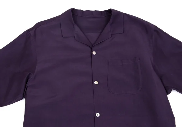 Yohji Yamamoto FEMME Silk Open Collar Shor Sleeve Shirt K-162004_003