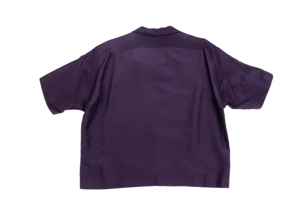 Yohji Yamamoto FEMME Silk Open Collar Shor Sleeve Shirt K-162004_011