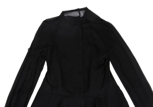 Yohji Yamamoto FEMME Silk Zip Up Mesh Jacket K-162005_003