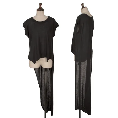 Yohji Yamamoto FEMME Cotton Linen Back Long Sleeveless Knit