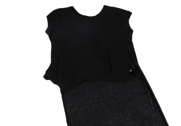 Yohji Yamamoto FEMME Cotton Linen Back Long Sleeveless Knit K-162006_003