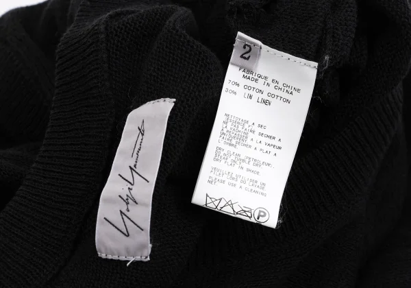 Yohji Yamamoto FEMME Cotton Linen Back Long Sleeveless Knit K-162006_011