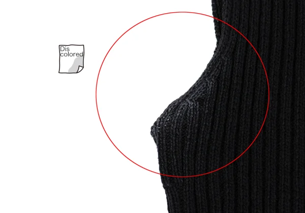 Yohji Yamamoto FEMME Cotton Rayon High Neck Sleeveless Rib Knit Sweater K-162007_004