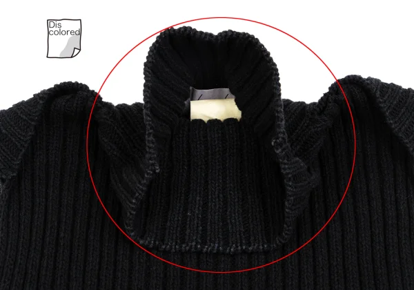 Yohji Yamamoto FEMME Cotton Rayon High Neck Sleeveless Rib Knit Sweater K-162007_007