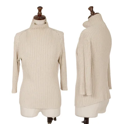 Yohji Yamamoto FEMME High Neck Ribbed Knit Sweater