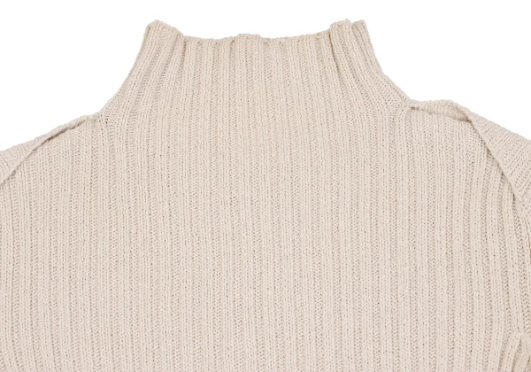 Yohji Yamamoto FEMME High Neck Ribbed Knit Sweater K-162008_006