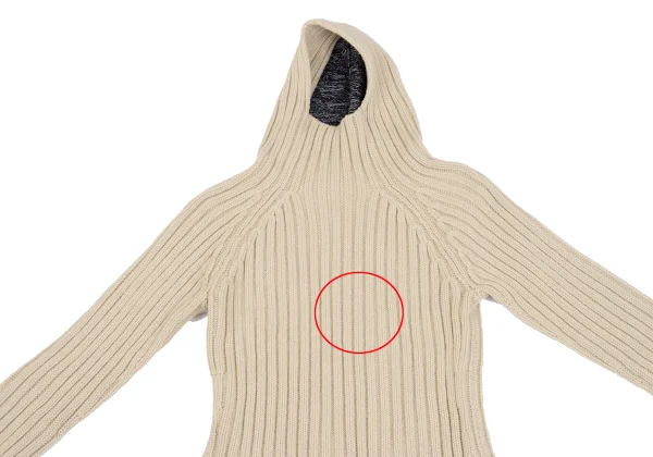 Yohji Yamamoto FEMME Wool Hooded Rib Knit Sweater K-162009_003