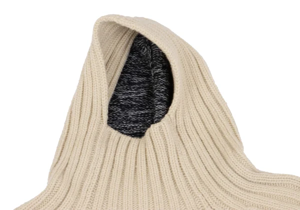 Yohji Yamamoto FEMME Wool Hooded Rib Knit Sweater K-162009_005